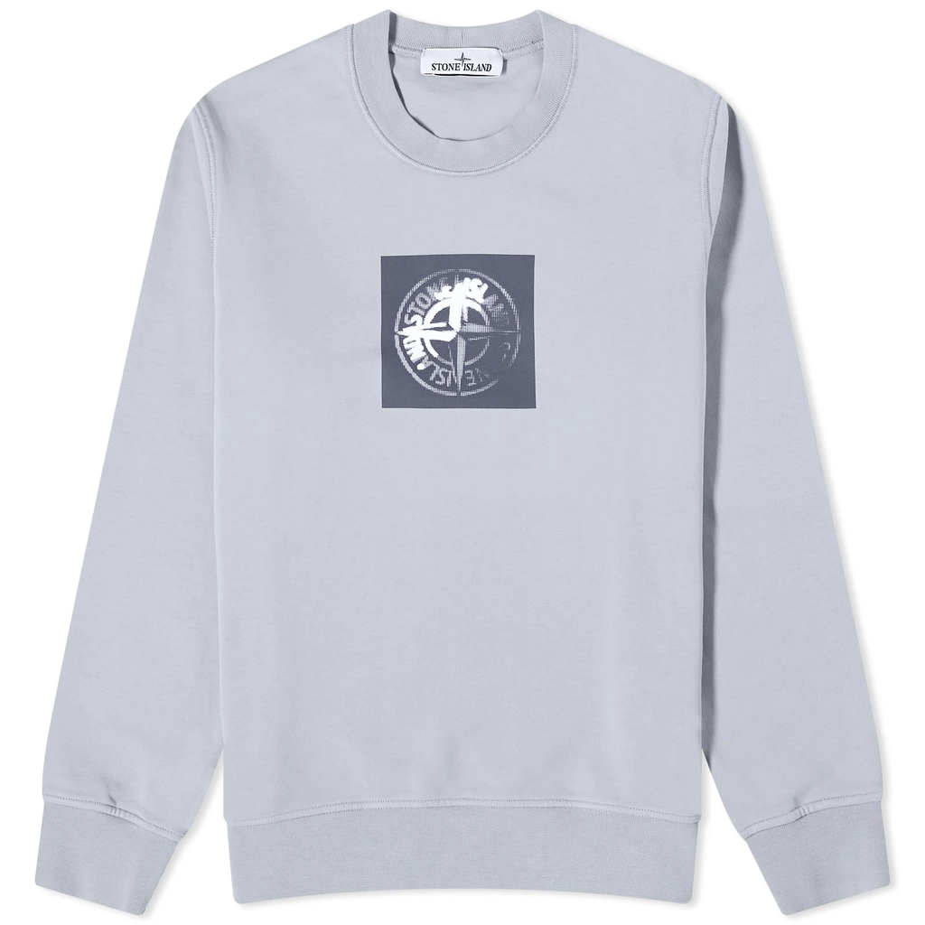 Stone Island Men's Institutional One Badge Print Crew Sweat Dust